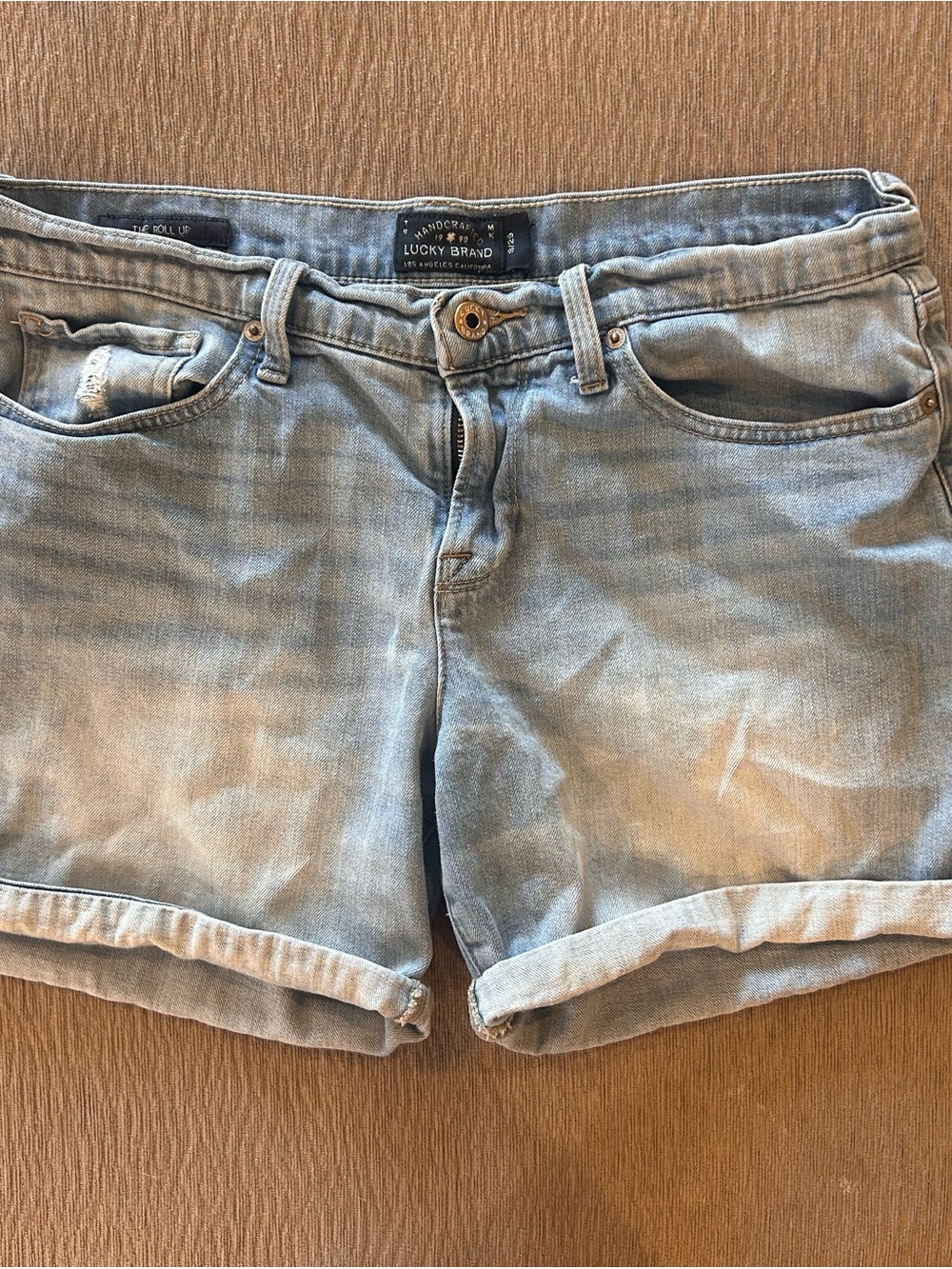 Lucky Brand Light Wash Rolled Hem Jean Shorts